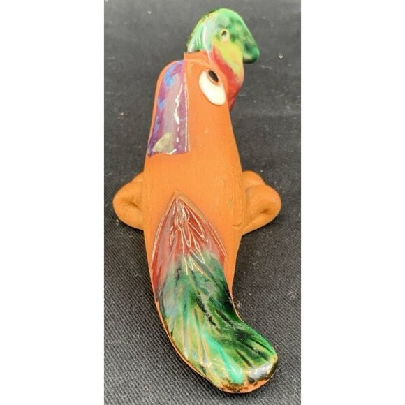 Parrot Bird Terracotta Sculpture Figurine 4.5" Costa Rica Hand Crafted - Picture 4 of 8